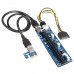006C 6Pin PCIe PCI 1x to 16x Express Riser Card USB 3 0 4 Capacitance Mining 60CM