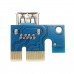 006C 6Pin PCIe PCI 1x to 16x Express Riser Card USB 3 0 4 Capacitance Mining 60CM